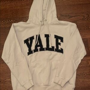 Yale White Hoodie Sweater